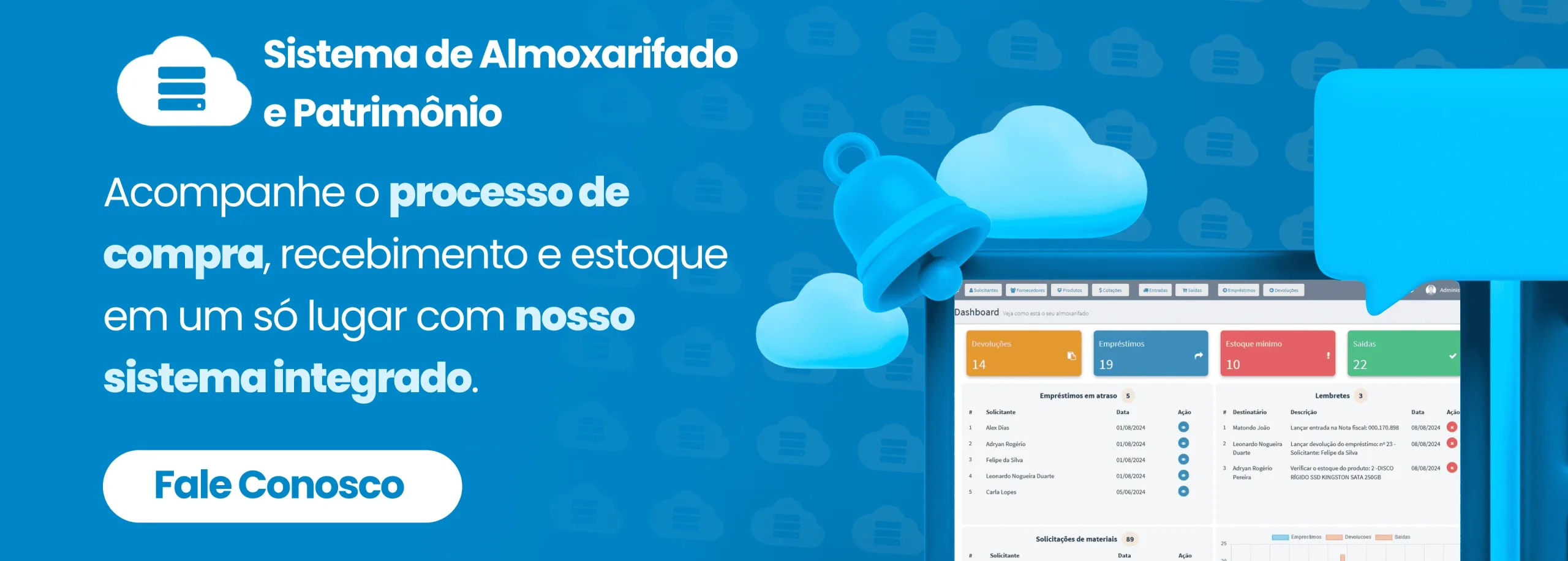 Acompanhe o processo de compra, recebimento e estoque em um só lugar com nosso sistema integrado.