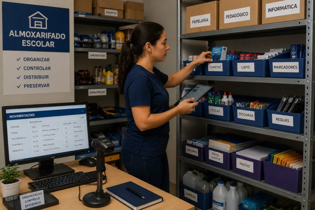 organizando almoxarifado escolar