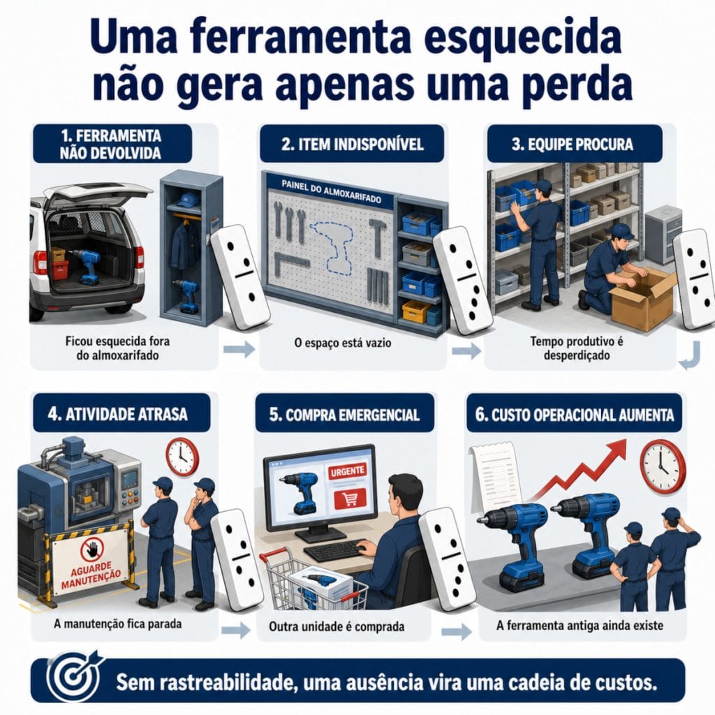 Uma ferramenta esquecida não gera apenas uma perda