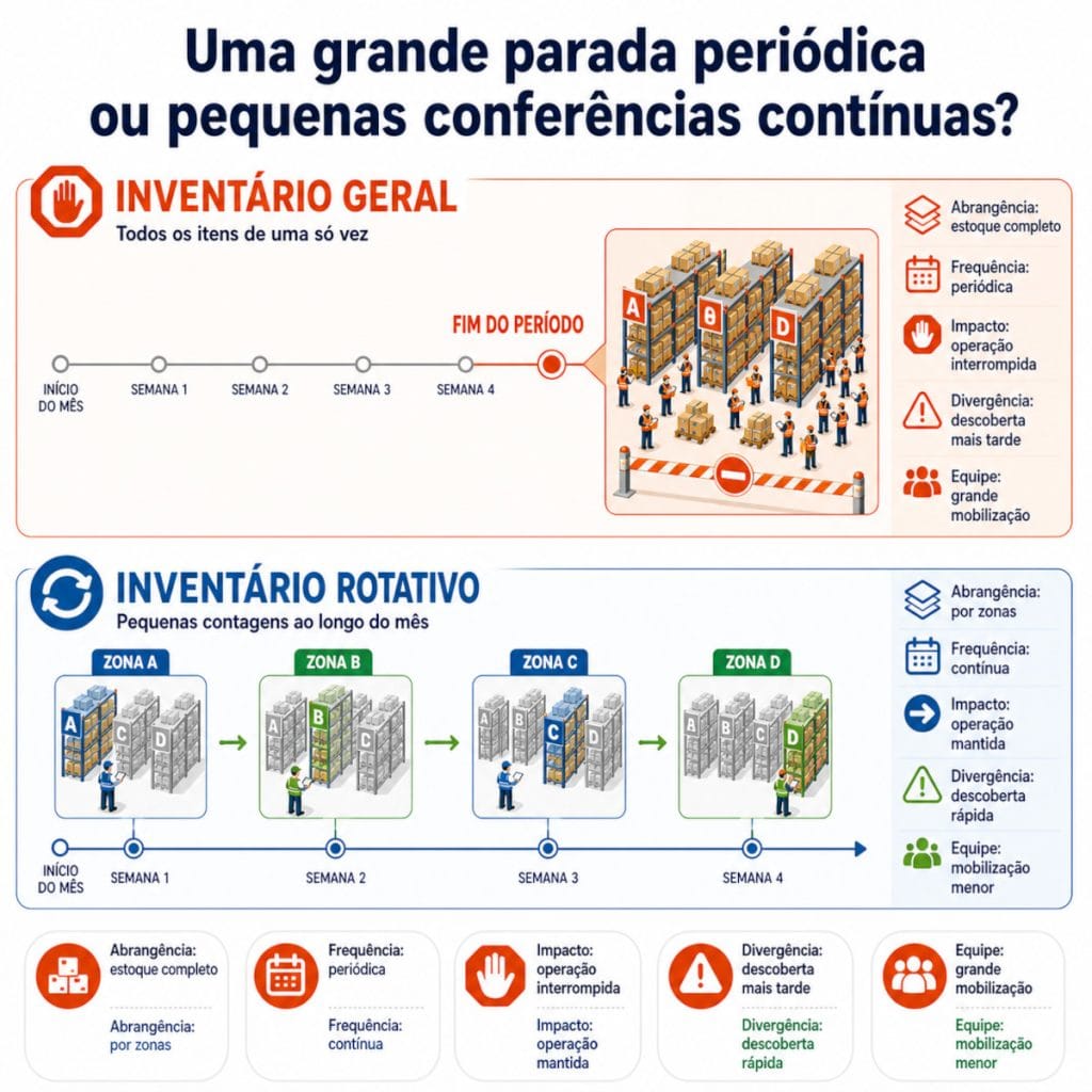 Inventario geral vs inventário rotativo