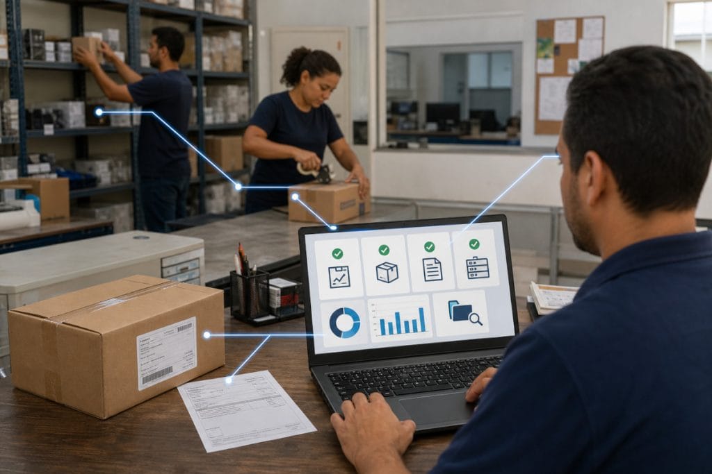 Emissão de nota fiscal conecta informações de vendas, estoque e controle financeiro de uma empresa.